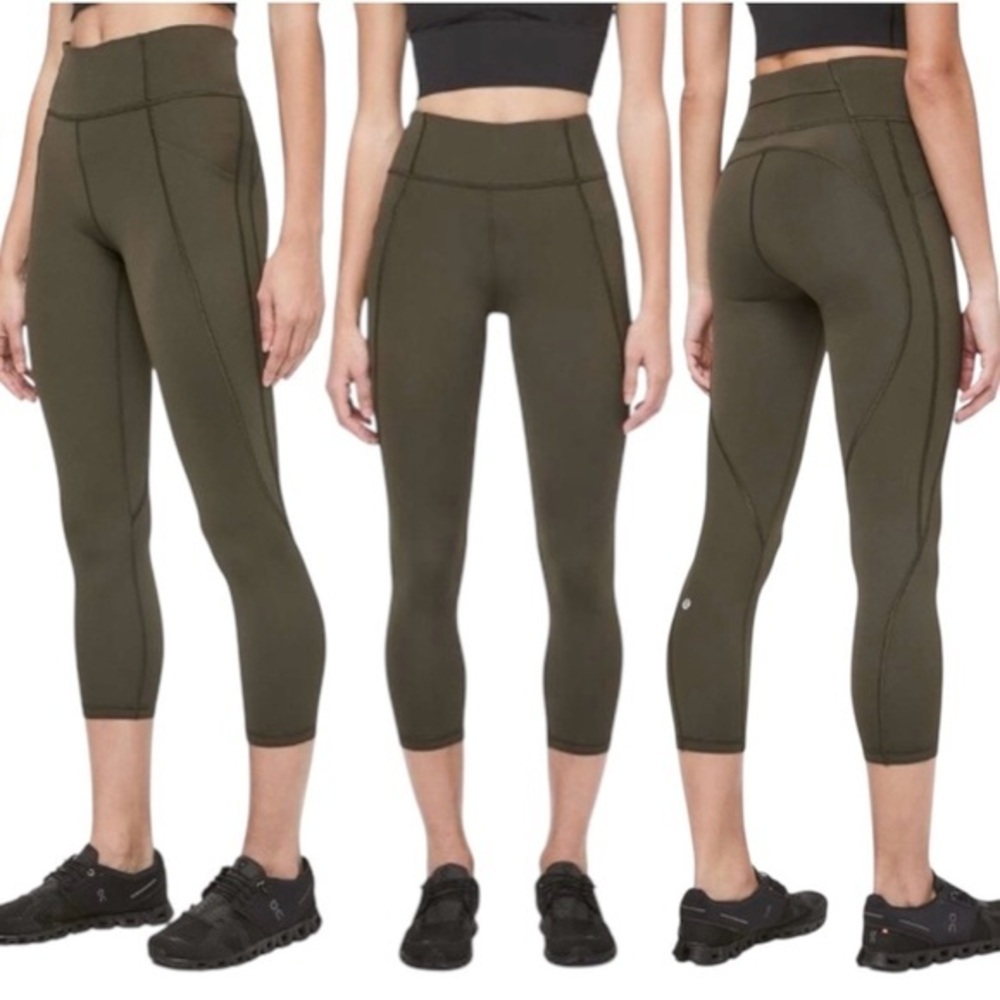 Lululemon Time To Sweat Crop 23" Dark Olive 4